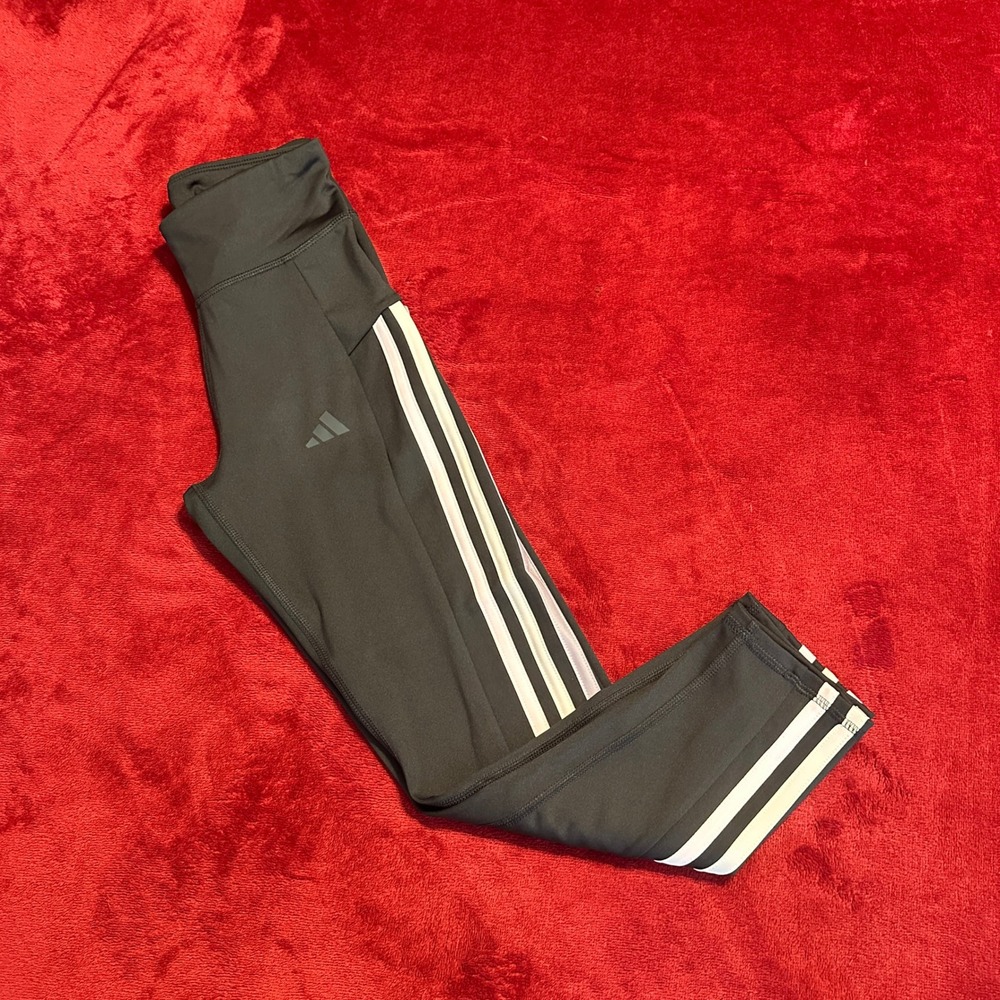 Adidas Girls Black 3S Cell Pocket 7/8 Leggings Size L 14 IR4710 Activewear